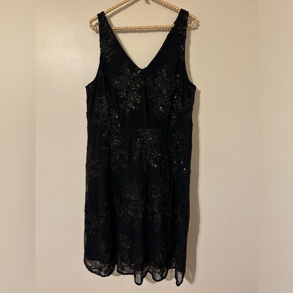 SPECIAL OCCASION BLACK SEQUIN SKATER DRESS TORRID Size 16 NWT